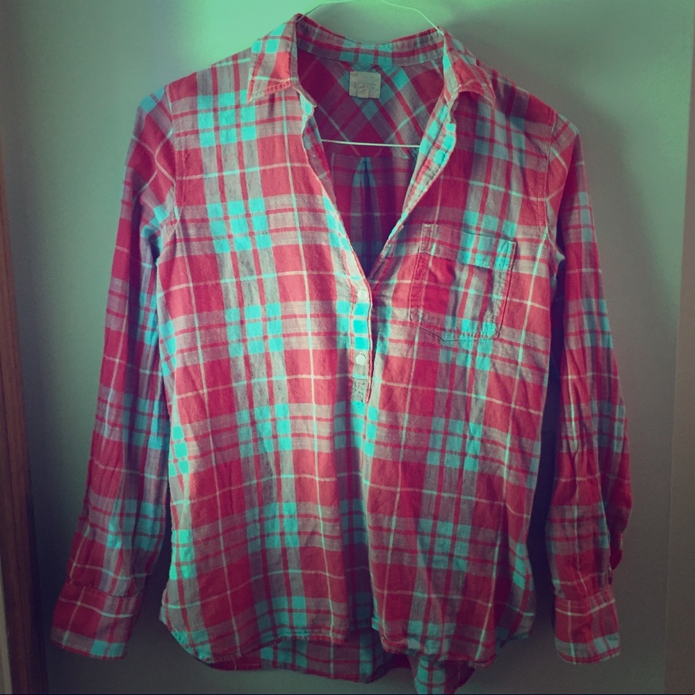 JCrew half button down